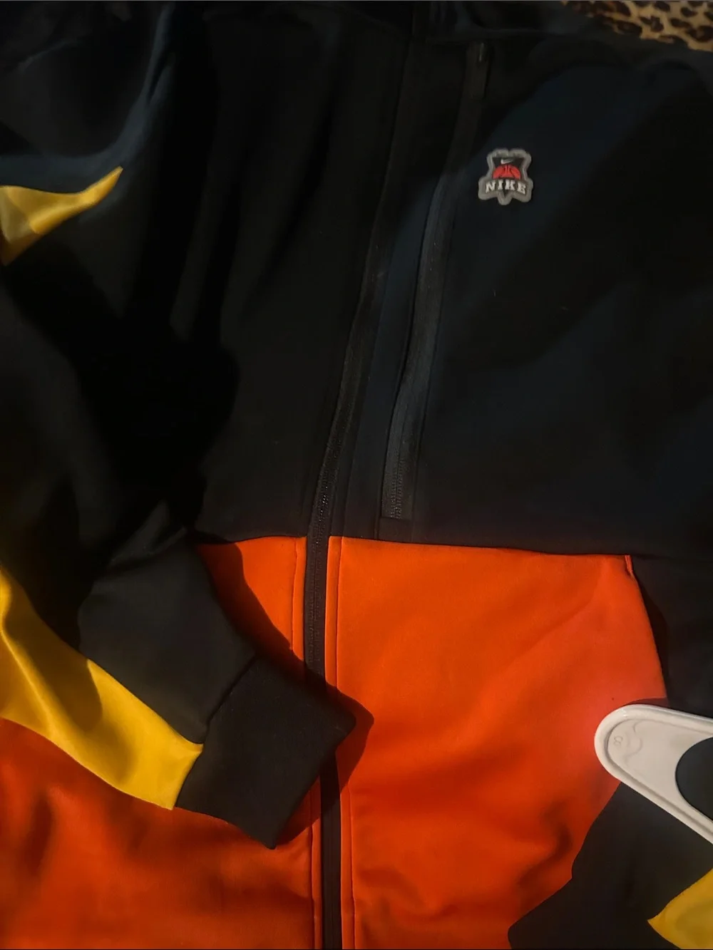 Nike Kids Colorblock Zip Jacket — Black, Orange & Yellow